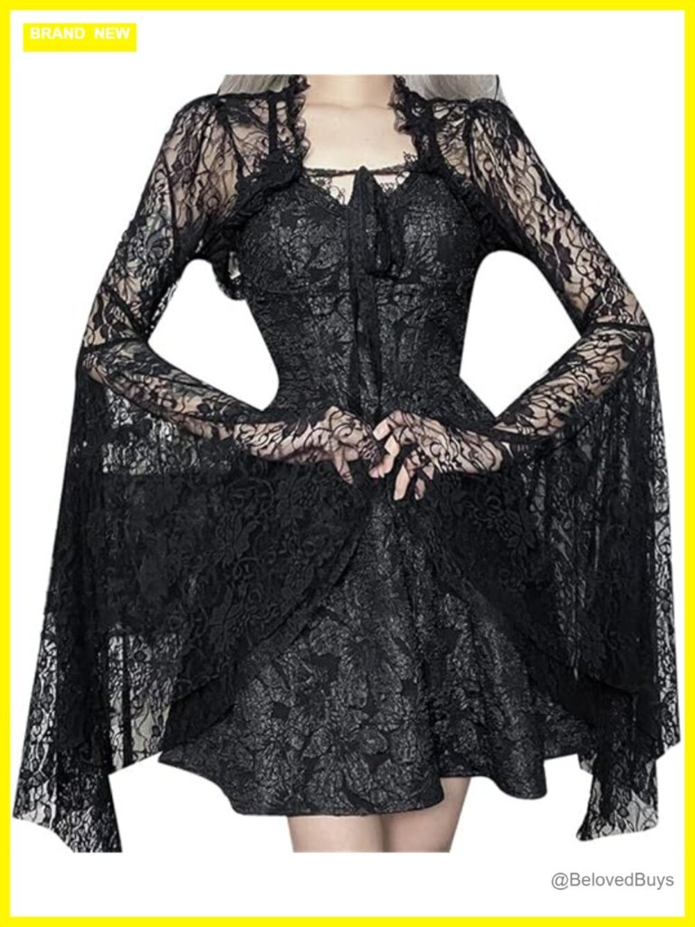 Sheer Lace Bell Sleeve Crop Top Shrug Bolero Cardigan for Evening Dresses